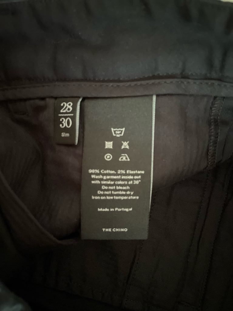 Asket Cotton Blend Dark Navy Classic Chino New With Tags Slim 28 Italian Fabric — image 8 of 8